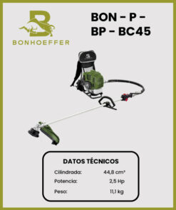 DESBROZADORA A MOCHILA MARCA BONHOEFFER MOD BON-P-BP-BC45