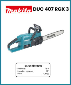 MOTOSIERRA A BATERIA MARCA MAKITA MOD DUC407RGX3
