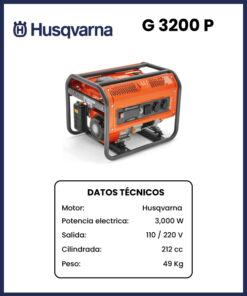 GENERADOR MARCA HUSQVARNA MOD G3200P