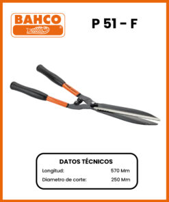 TIJERA DE DOS MANOS CORTASETOS MARCA BAHCO MOD P51-F