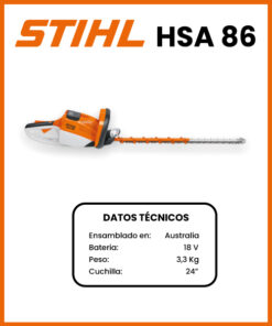 CORTASETOS A BATERIA MARCA STIHL MOD HSA86