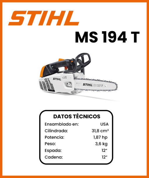 MOTOSIERRA MARCA STIHL MOD MS194T