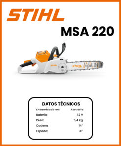 MOTOSIERRA A BATERIA MARCA STIHL MOD MSA220