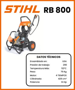 HIDROLAVADORA MARCA STIHL MOD RB800