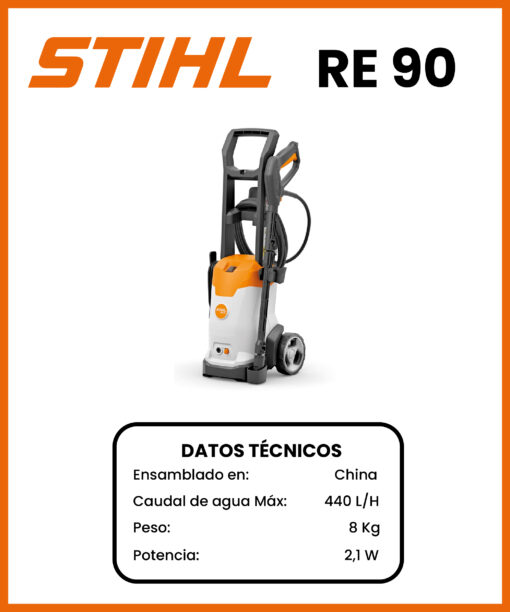 HIDROLAVADORA ELECTRICA MARCA STIHL MOD RE90